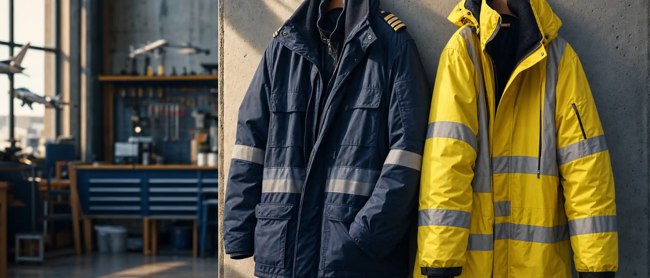 Illustratie bij een pilotenjack voor het werk
